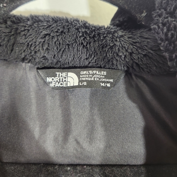 The North Face Black Sherpa Mashup Hoodie Full Zip Jacket Girls Large 14/16 - Picture 6 of 16